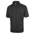 Black - Back - Island Green Mens Topstitched Golf Polo Shirt