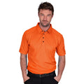 Burnt Orange - Side - Island Green Mens Topstitched Golf Polo Shirt