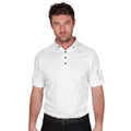 White - Front - Island Green Mens Topstitched Golf Polo Shirt