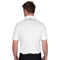 White - Back - Island Green Mens Topstitched Golf Polo Shirt