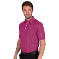 Mulberry - Side - Island Green Mens Topstitched Golf Polo Shirt