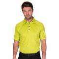 Lime - Front - Island Green Mens Topstitched Golf Polo Shirt