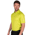 Lime - Side - Island Green Mens Topstitched Golf Polo Shirt