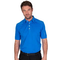 Marine - Front - Island Green Mens Topstitched Golf Polo Shirt