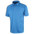 Sky Azure - Front - Island Green Mens Topstitched Golf Polo Shirt