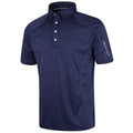 Navy - Front - Island Green Mens Topstitched Golf Polo Shirt