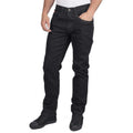 Black - Side - Lee Cooper Mens Denim Stretch Straight Leg Jeans