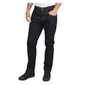 Black - Side - Lee Cooper Mens Denim Stretch Straight Leg Jeans