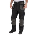 Black - Side - Lee Cooper Mens Reflective Trim Cargo Trousers