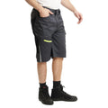 Black-Grey - Back - Lee Cooper Mens Stretch Reflective Multi Pocket Cargo Shorts