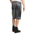 Grey-Black - Back - Lee Cooper Mens Stretch Reflective Multi Pocket Cargo Shorts