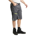 Grey-Black - Side - Lee Cooper Mens Stretch Reflective Multi Pocket Cargo Shorts