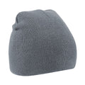 Graphite Grey - Front - Beechfield Plain Basic Knitted Winter Beanie Hat