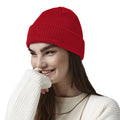 Classic Red - Back - Beechfield Heritage Ladies-Womens Premium Plain Winter Beanie