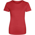 Fire Red - Front - AWDis Just Cool Womens-Ladies Sports Plain T-Shirt