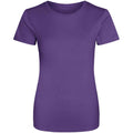 Purple - Front - AWDis Just Cool Womens-Ladies Sports Plain T-Shirt