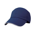 Navy-White - Back - Result Unisex Herringbone Contrast Colour Sandwich Peak Baseball Cap