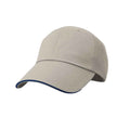 Tan-Navy - Back - Result Unisex Herringbone Contrast Colour Sandwich Peak Baseball Cap