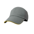 Grey-Yellow - Back - Result Unisex Herringbone Contrast Colour Sandwich Peak Baseball Cap