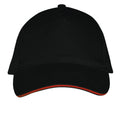 Black-Red - Front - SOLS Unisex Long Beach Cap