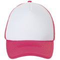 White-Neon Coral - Side - SOLS Unisex Bubble Contrast Cap