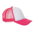 White-Neon Coral - Front - SOLS Unisex Bubble Contrast Cap