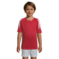 Red-White - Side - SOLS Childrens-Kids Maracana 2 Short Sleeve Football T-Shirt