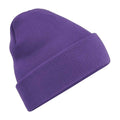 Purple - Front - Beechfield Unisex Original Cuffed Beanie Winter Hat