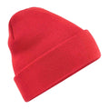 Bright Red - Front - Beechfield Unisex Original Cuffed Beanie Winter Hat