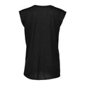 Black - Back - Bella + Canvas Womens-Ladies Flowy Rolled Cuff Muscle T-Shirt