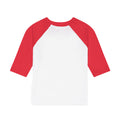 White-Red - Back - Bella + Canvas Toddler 3-4 Sleeve Baseball T-Shirt