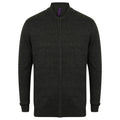 Grey Marl - Front - Henbury Unisex Knitted Bomber Jacket