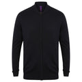 Navy - Front - Henbury Unisex Knitted Bomber Jacket