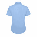 Light Blue - Back - Kustom Kit Womens-Ladies Short Sleeve Tailored Poplin Shirt