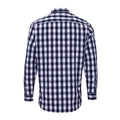 White-Navy - Back - Premier Mens Mulligan Check Long Sleeve Shirt