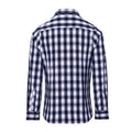 White-Navy - Back - Premier Womens-Ladies Mulligan Check Long Sleeve Shirt