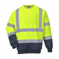 Yellow-Navy - Front - Portwest Mens Hi-Vis Two Tone Sweatshirt