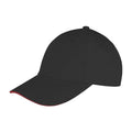 Black-Red - Front - Result Mens Memphis Sandwich Peak Cap