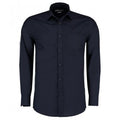 Dark Navy - Front - Kustom Kit Mens Long Sleeve Tailored Poplin Shirt