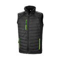 Black-Lime Green - Front - Result Mens Black Compass Padded Soft Shell Gilet