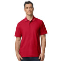 Cherry Red - Front - Gildan Mens SoftStyle Double Pique Polo Shirt