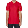 Red - Front - Gildan Mens SoftStyle Double Pique Polo Shirt