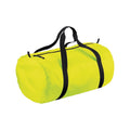 Fluorescent Yellow-Black - Front - BagBase Packaway Barrel Bag