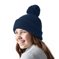 French Navy - Back - Beechfield Kids Reflective Bobble Beanie