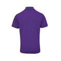 Purple - Back - Premier Mens Coolchecker Plus Piqu Polo Shirt