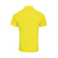 Yellow - Back - Premier Mens Coolchecker Plus Piqu Polo Shirt