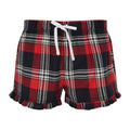 Red-Navy - Front - SF Womens-Ladies Tartan Frill Shorts