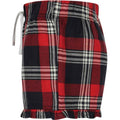 Red-Navy - Side - SF Womens-Ladies Tartan Frill Shorts