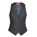 Charcoal Herringbone Grey - Back - Brook Taverner Womens-Ladies Nashville Waistcoat