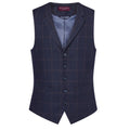 Navy Check - Front - Brook Taverner Mens Memphis Waistcoat